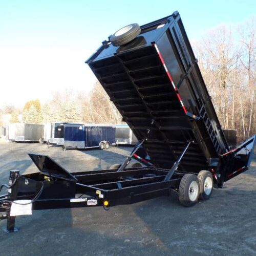 Buy Brand New Black 7×16 16000lb GVWR 2 Axles | shop New 7×16 Dump Trailer