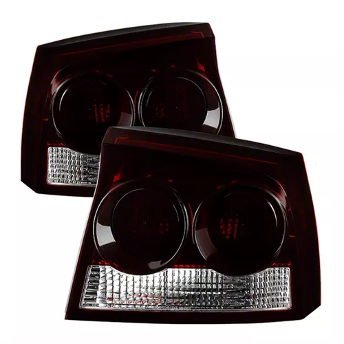 OEM Style Tail Lights; Chrome Housing; Red Smoked Lens (09-10 Charger)